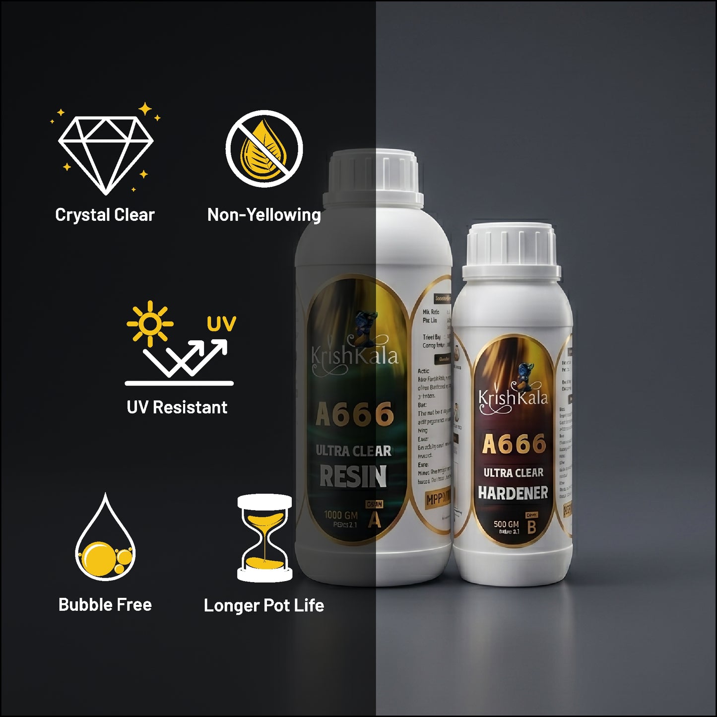 Krishkala Premium Crystal Clear Epoxy Resin Kit