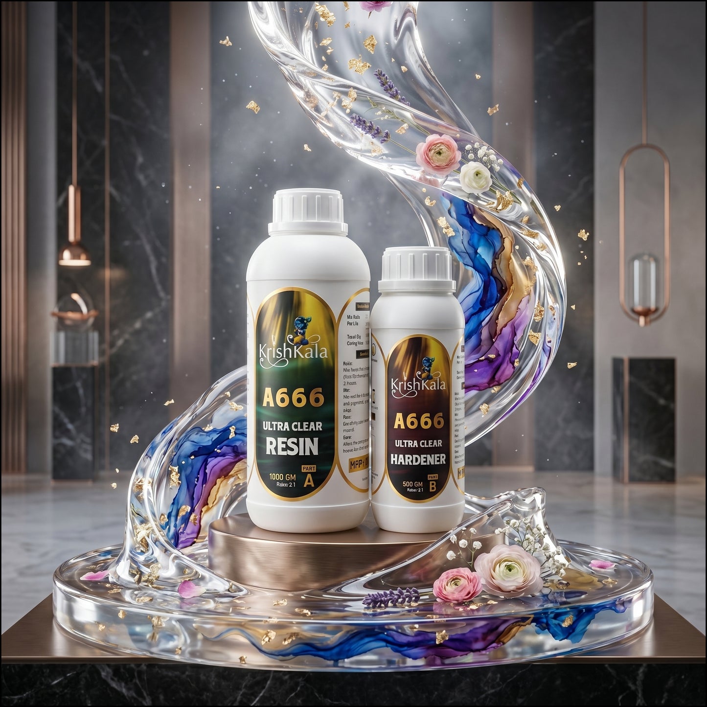 Krishkala Premium Crystal Clear Epoxy Resin Kit